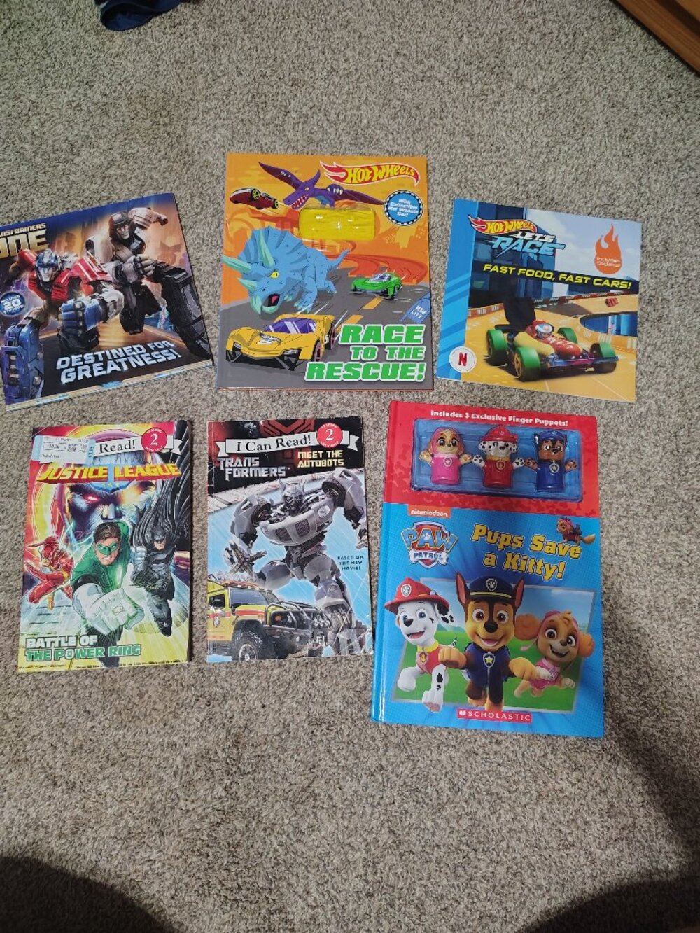 Kids bundle of Childrens books (paw patrol, hotwheels and transformers)